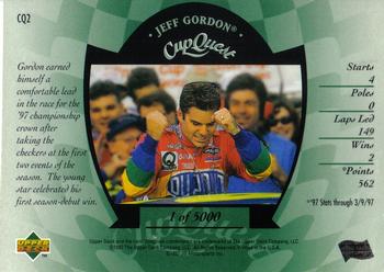 1997 Upper Deck Road to the Cup - Cup Quest #CQ2 Jeff Gordon Back
