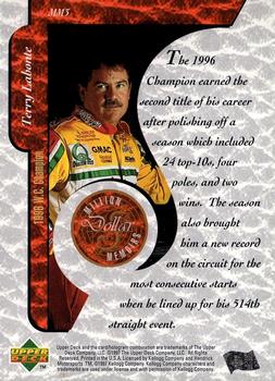 1997 Upper Deck Road to the Cup - Million Dollar Memoirs #MM3 Terry Labonte Back