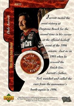 1997 Upper Deck Road to the Cup - Million Dollar Memoirs #MM13 Dale Jarrett Back