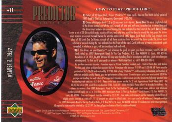 1997 Upper Deck Road to the Cup - Predictor Plus #+11 Jeff Gordon Back