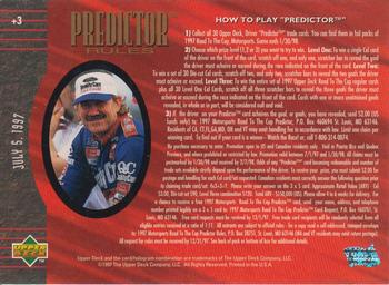 1997 Upper Deck Road to the Cup - Predictor Plus #+3 Dale Jarrett Back