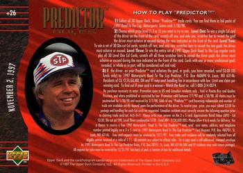 1997 Upper Deck Road to the Cup - Predictor Plus #+26 Bobby Hamilton Back