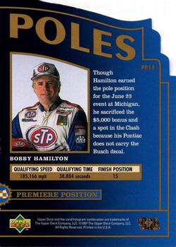1997 Upper Deck Road to the Cup - Premiere Position #PP13 Bobby Hamilton Back