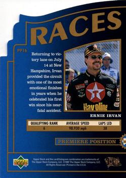 1997 Upper Deck Road to the Cup - Premiere Position #PP16 Ernie Irvan Back