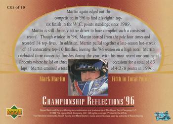 1997 Upper Deck Victory Circle - Championship Reflections '96 #CR5 Mark Martin Back