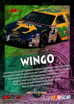 1997 Wheels Jurassic Park #55 Donnie Wingo Back