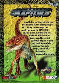 1997 Wheels Jurassic Park - Raptors #R6 Ricky Craven Back