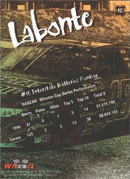 1997 Wheels Predator #12 Bobby Labonte Back