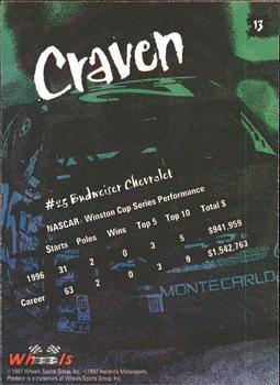1997 Wheels Predator #13 Ricky Craven Back