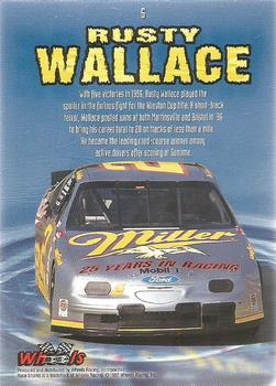 1997 Wheels Race Sharks #5 Rusty Wallace Back