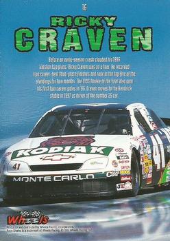 1997 Wheels Race Sharks #16 Ricky Craven Back