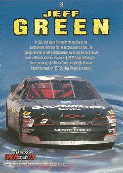 1997 Wheels Race Sharks #28 Jeff Green Back