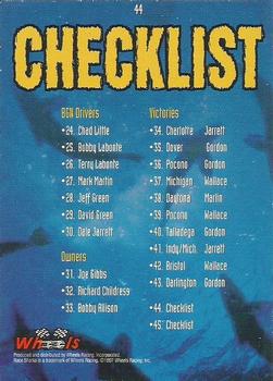 1997 Wheels Race Sharks #44 Checklist Back