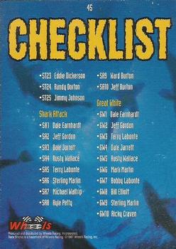 1997 Wheels Race Sharks #45 Checklist Back
