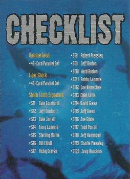 1997 Wheels Race Sharks #45 Checklist Front