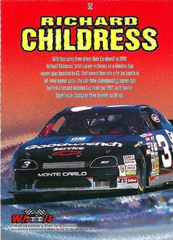 1997 Wheels Race Sharks #32 Richard Childress Back