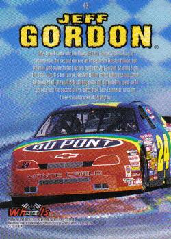 1997 Wheels Race Sharks #43 Jeff Gordon Back