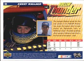 1998 Collector's Choice #63 Kenny Wallace's Car Back