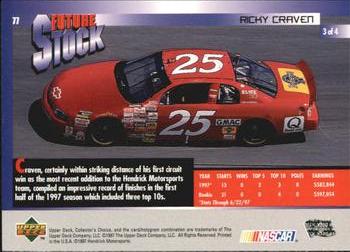 1998 Collector's Choice #77 Ricky Craven Back