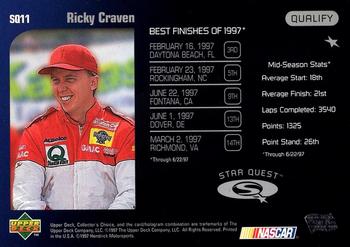 1998 Collector's Choice - Star Quest #SQ11 Ricky Craven Back