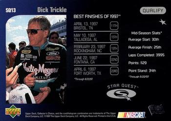 1998 Collector's Choice - Star Quest #SQ13 Dick Trickle's Car Back