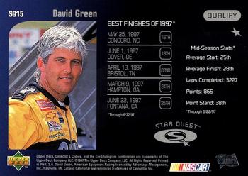 1998 Collector's Choice - Star Quest #SQ15 David Green's Car Back