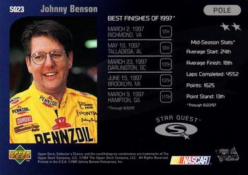 1998 Collector's Choice - Star Quest #SQ23 Johnny Benson Back