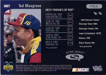 1998 Collector's Choice - Star Quest #SQ27 Ted Musgrave's Car Back