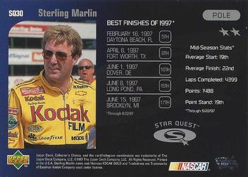 1998 Collector's Choice - Star Quest #SQ30 Sterling Marlin Back