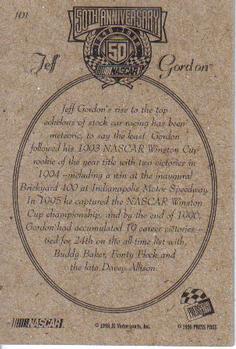 1998 Press Pass #101 Jeff Gordon Back