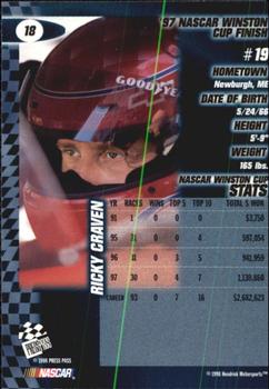 1998 Press Pass #18 Ricky Craven Back