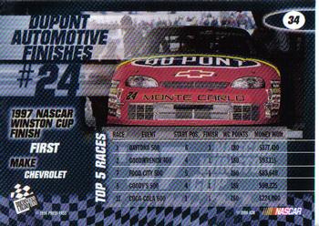 1998 Press Pass #34 Jeff Gordon's Car Back