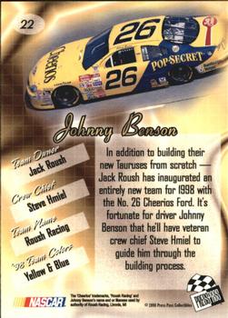 1998 Press Pass Premium #22 Johnny Benson's Car Back
