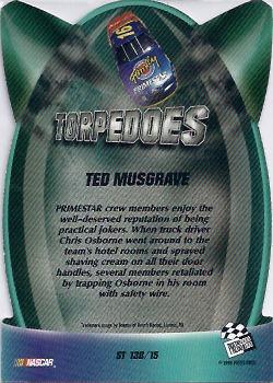 1998 Press Pass - Torpedoes #ST 13B Ted Musgrave's Car Back