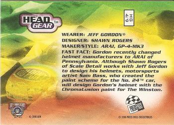 1998 Press Pass VIP - Head Gear #HG 4 Jeff Gordon Back