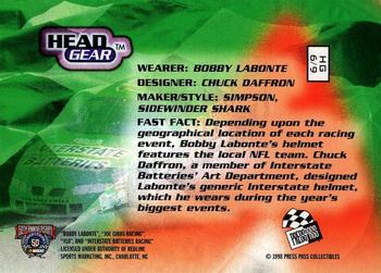 1998 Press Pass VIP - Head Gear #HG 6 Bobby Labonte Back