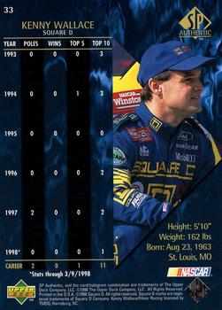 1998 SP Authentic #33 Kenny Wallace Back