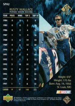 1998 SP Authentic #SPA2 Rusty Wallace Back
