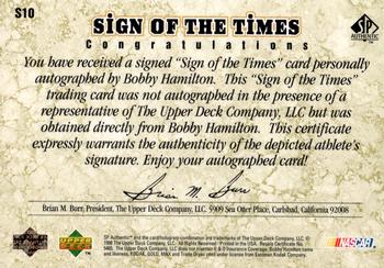 1998 SP Authentic - Sign of the Times #S10 Bobby Hamilton's Car Back