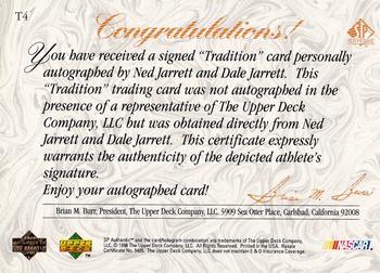 1998 SP Authentic - Tradition #T4 Ned Jarrett/Dale Jarrett Back