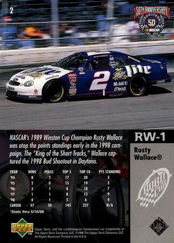 1998 Upper Deck Road to the Cup #2 Rusty Wallace Back