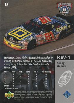 1998 Upper Deck Road to the Cup #45 Kenny Wallace Back