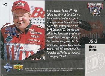 1998 Upper Deck Road to the Cup #62 Jimmy Spencer Back