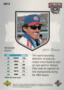 1998 Upper Deck Road to the Cup - 50th Anniversary #AN10 Richard Petty Back