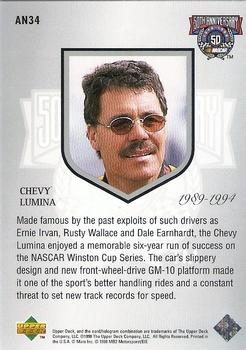 1998 Upper Deck Road to the Cup - 50th Anniversary #AN34 Chevy Lumina Back