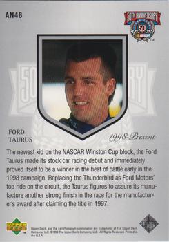 1998 Upper Deck Road to the Cup - 50th Anniversary #AN48 Ford Taurus Back