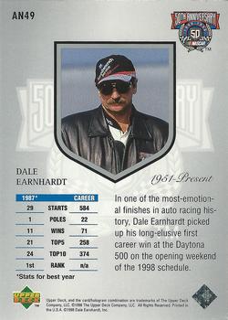 1998 Upper Deck Road to the Cup - 50th Anniversary #AN49 Dale Earnhardt Back