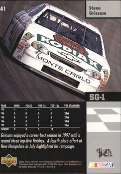 1998 Upper Deck Victory Circle #41 Steve Grissom Back
