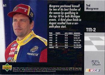 1998 Upper Deck Victory Circle #61 Ted Musgrave Back