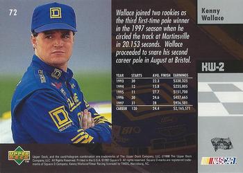 1998 Upper Deck Victory Circle #72 Kenny Wallace Back
